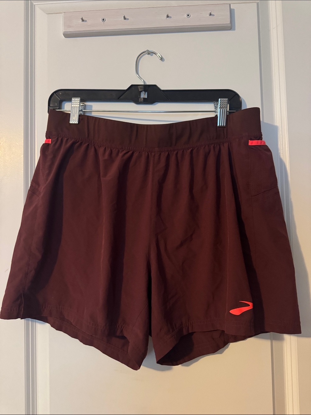 Brooks Sherpa 5" Running Athletic Shorts Mens L Brown/brick red Lined
